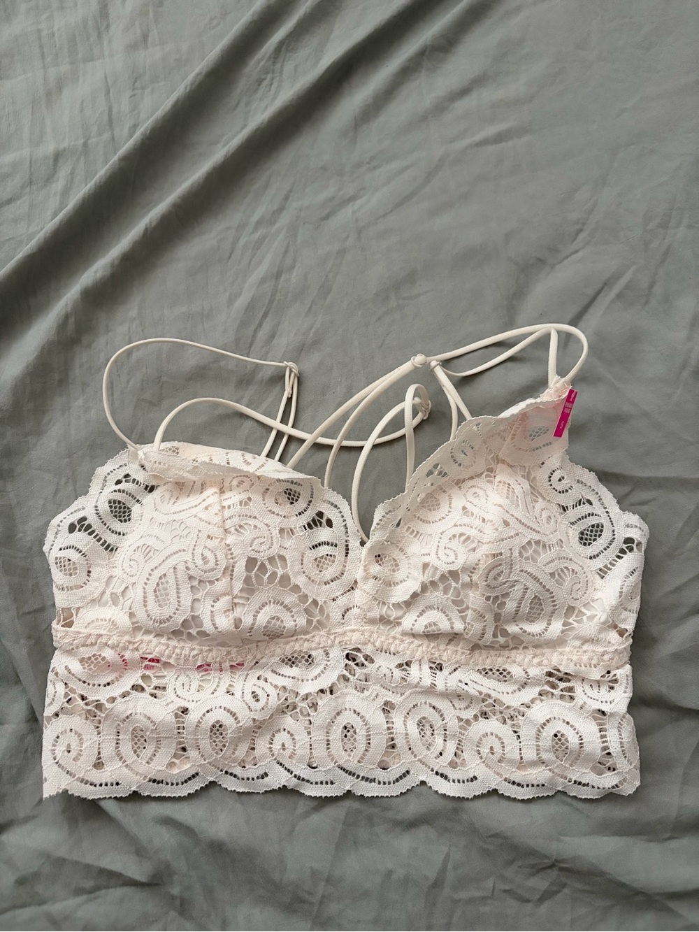 PINK Victoria's Secret Lace Bralette - Light Cream